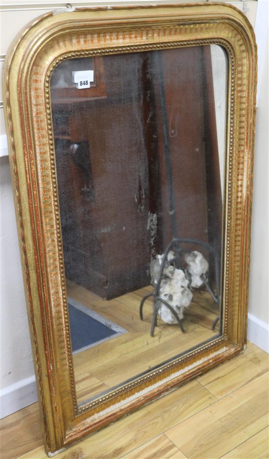 A Victorian gilt gesso pier glass W.78cm, H.115cm